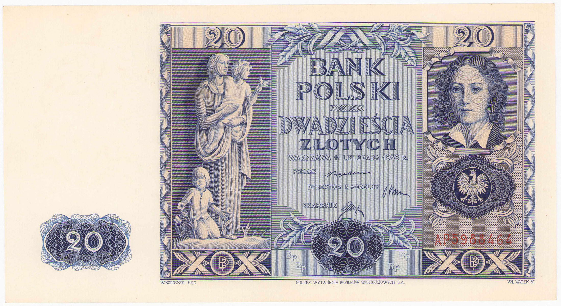 20 złotych 1936 - seria AP